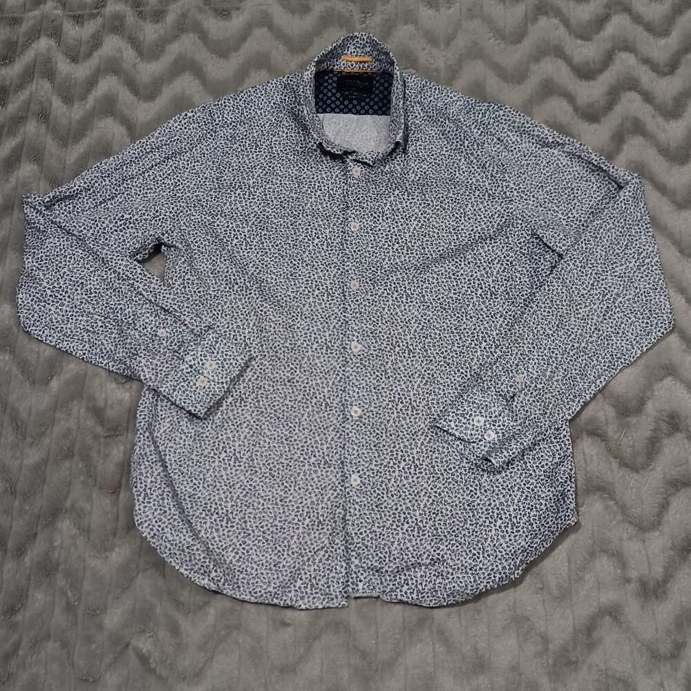 Denim & Flowers Mens Size L Floral Slim Fit Long Sleeve Button Up Shirt